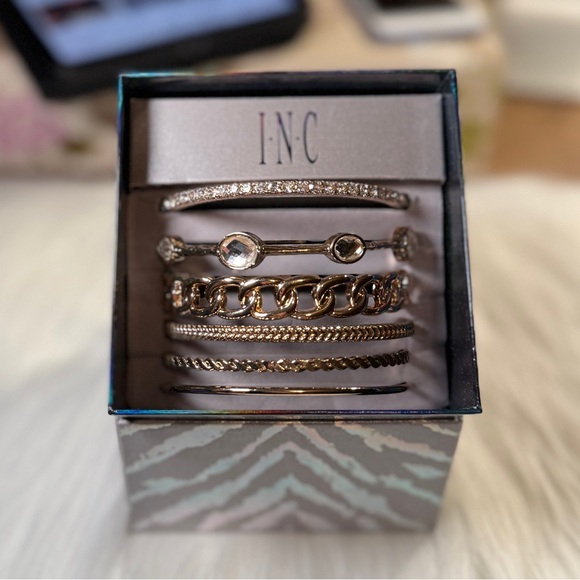 INC international Concepts-Gold Braid Bangle (6) Set! - Picture 1 of 11